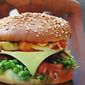 Greasy Cheeseburger Oil Painting